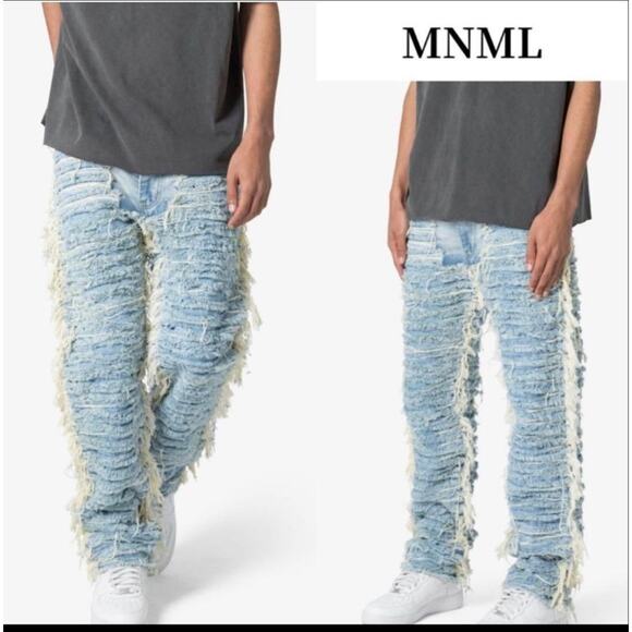 MNML Other - New men’s MNML baggy frayed denim jeans 33